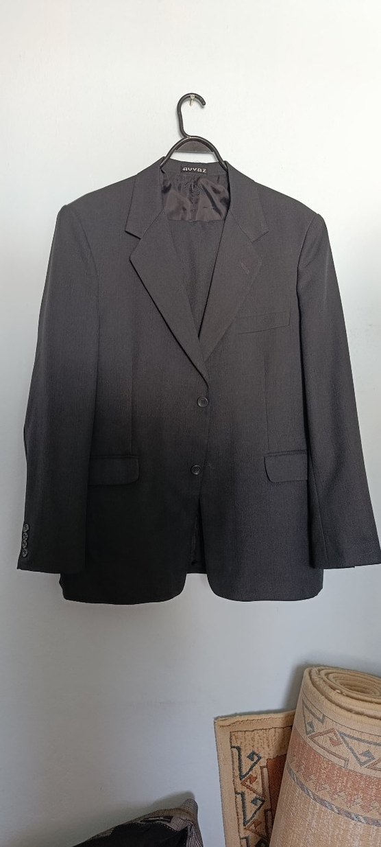 Siyah Erkek Düz Kesim Takım Elbise Ceket - Görsel 3