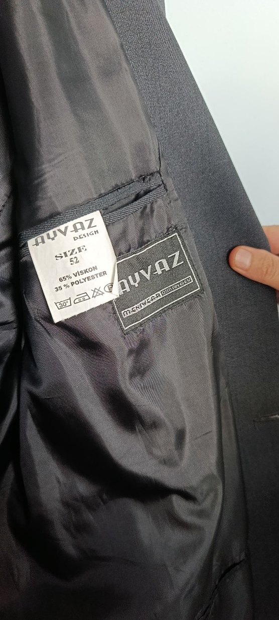 Siyah Erkek Düz Kesim Takım Elbise Ceket - Görsel 5