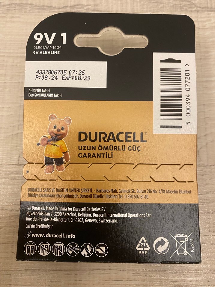 Duracell Uzun Ömürlü 9V Pil 2 adet mevcuttur adet fiyatıdır - Görsel 2