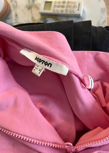 Koton Pembe Yarım Fermuarlı Yüksek Yakalı Sweatshirt