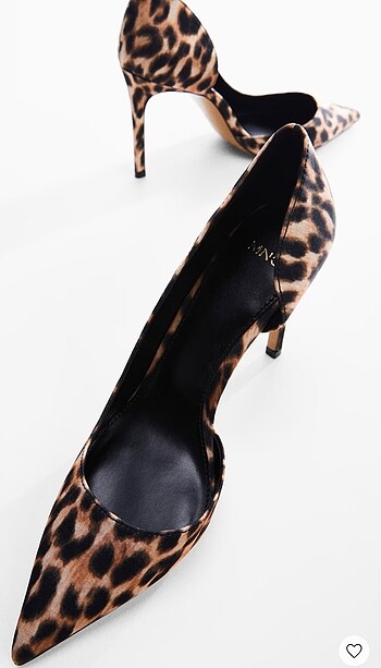 37 Beden kahverengi Renk Mango leopar stiletto