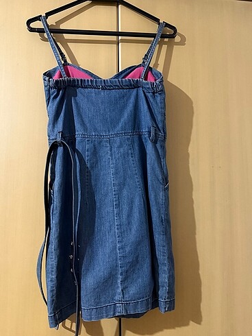 s Beden Batik kemerli denim/kot elbise