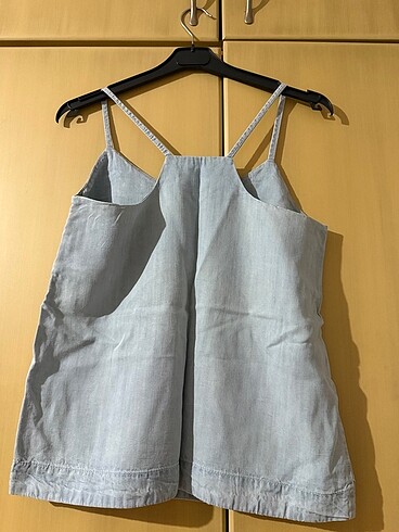 34 Beden Koton denim sırt detaylı bluz