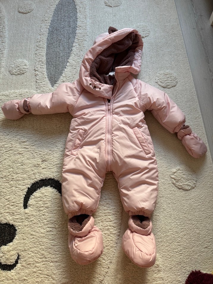 Peluş Detaylı Pembe Bebek Tulumu - Görsel 2