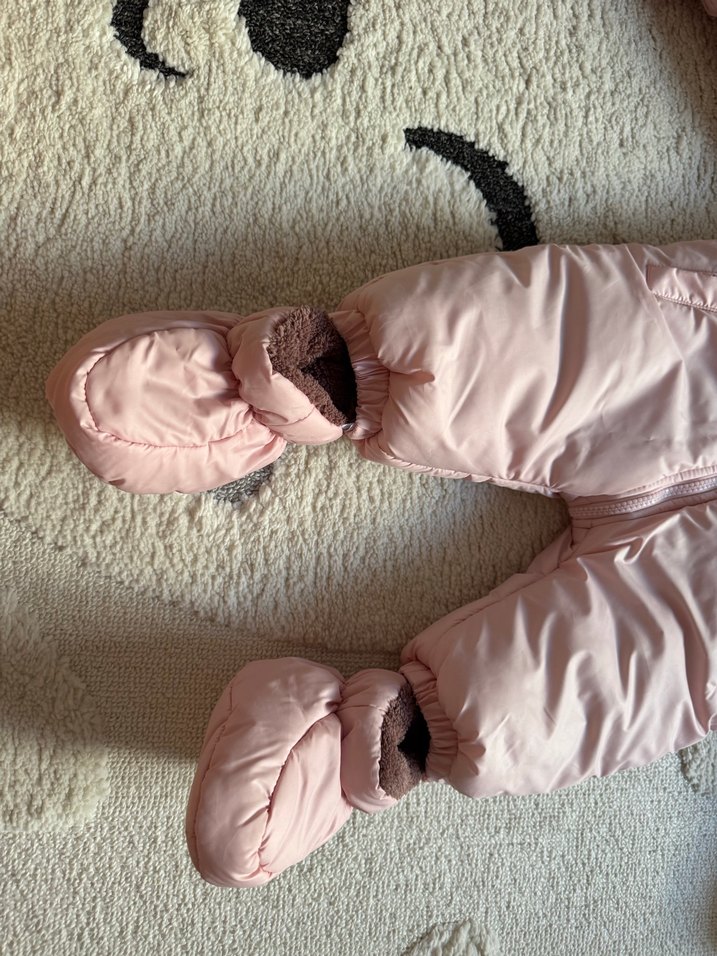 Peluş Detaylı Pembe Bebek Tulumu - Görsel 4