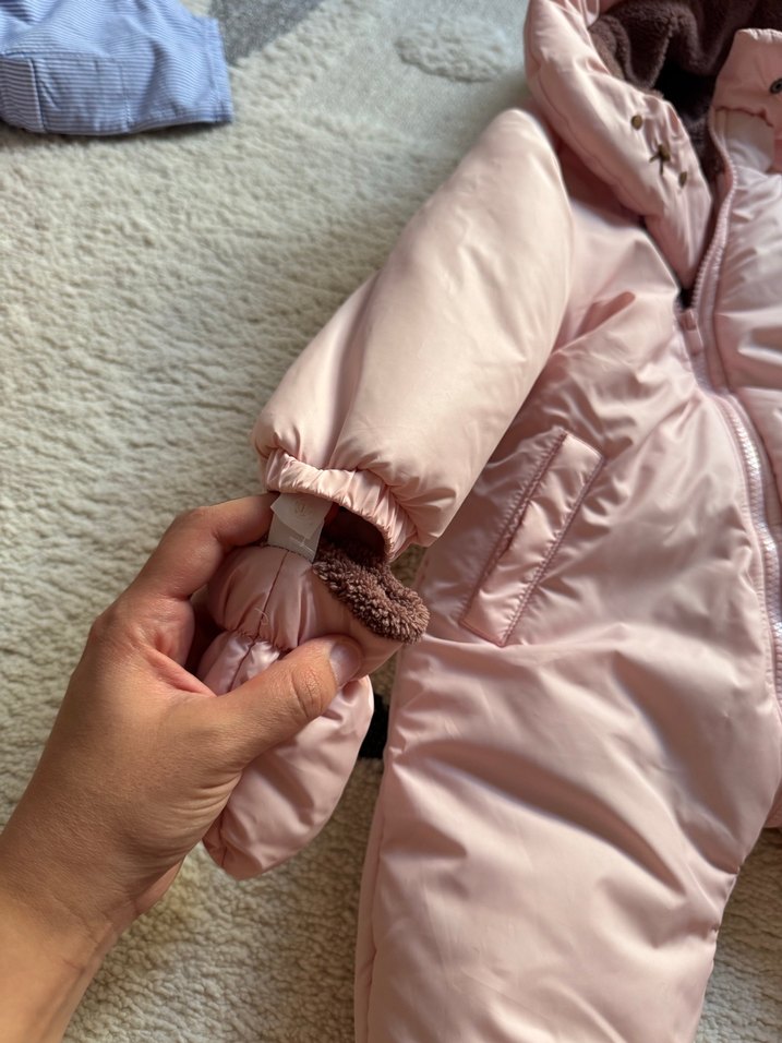 Peluş Detaylı Pembe Bebek Tulumu - Görsel 3