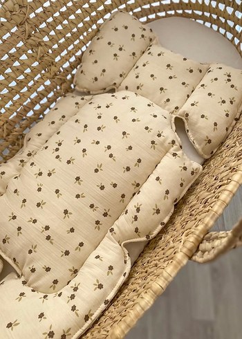 Nakışlı Beyaz Emzirme ve Hamile Yastığı puset minderi puset örtü - Görsel 4