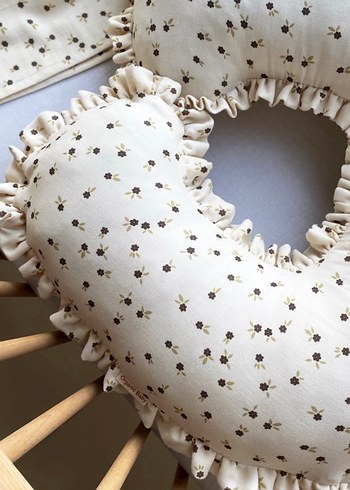 Nakışlı Beyaz Emzirme ve Hamile Yastığı puset minderi puset örtü - Görsel 2