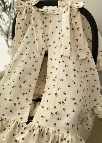 Nakışlı Beyaz Emzirme ve Hamile Yastığı puset minderi puset örtü - Görsel 3