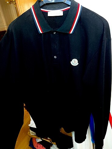 Moncler Siyah polo yaka 3XL uzun k