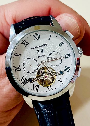 Patek Philippe Klasik Erkek Saati Beyaz Kadran - Görsel 8