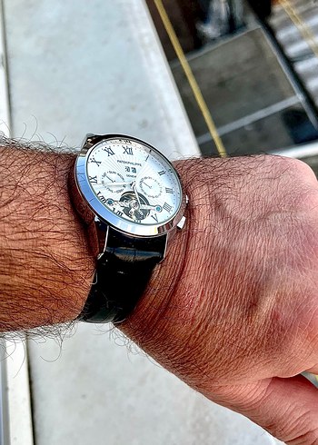 Patek Philippe Klasik Erkek Saati Beyaz Kadran - Görsel 6