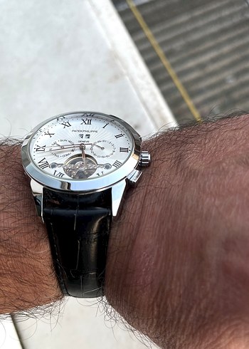 Patek Philippe Klasik Erkek Saati Beyaz Kadran - Görsel 7