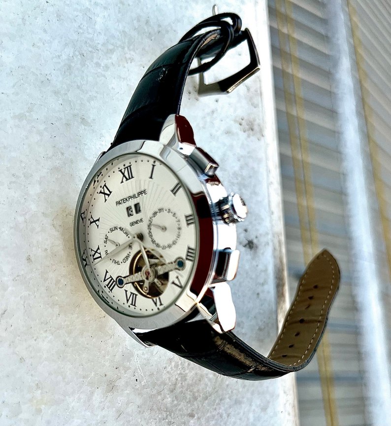 Patek Philippe Klasik Erkek Saati Beyaz Kadran - Görsel 2