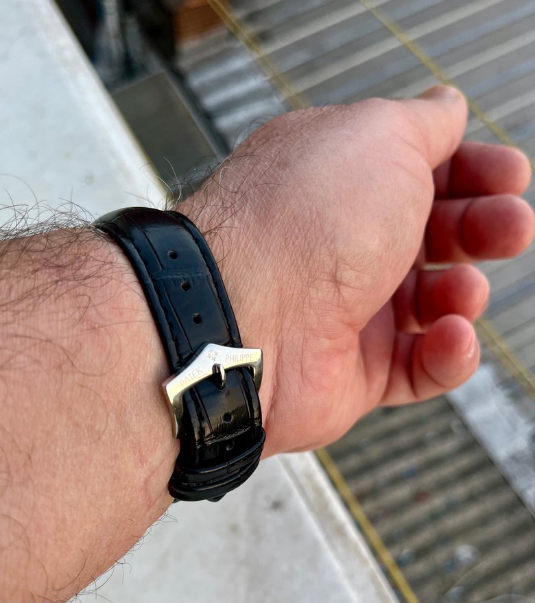 Patek Philippe Klasik Erkek Saati Beyaz Kadran - Görsel 5