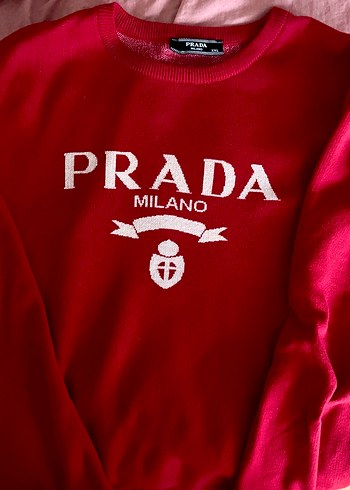 PRADA  Milano kazak 2XL kırmızı - Görsel 2