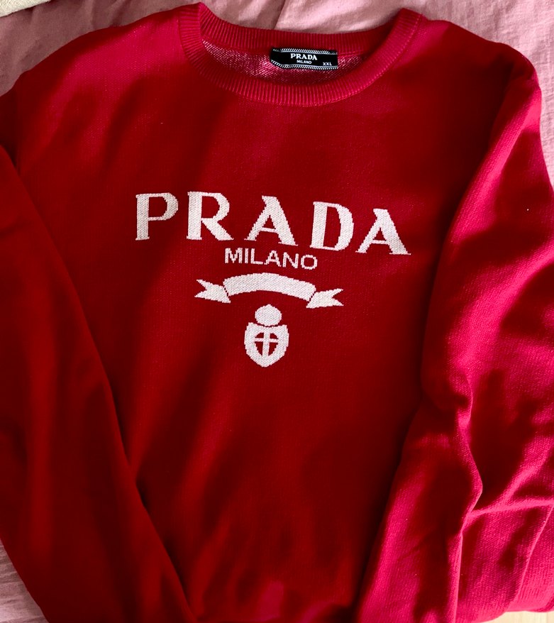 PRADA  Milano kazak 2XL kırmızı - Görsel 2