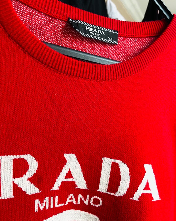 PRADA  Milano kazak 2XL kırmızı - Görsel 3