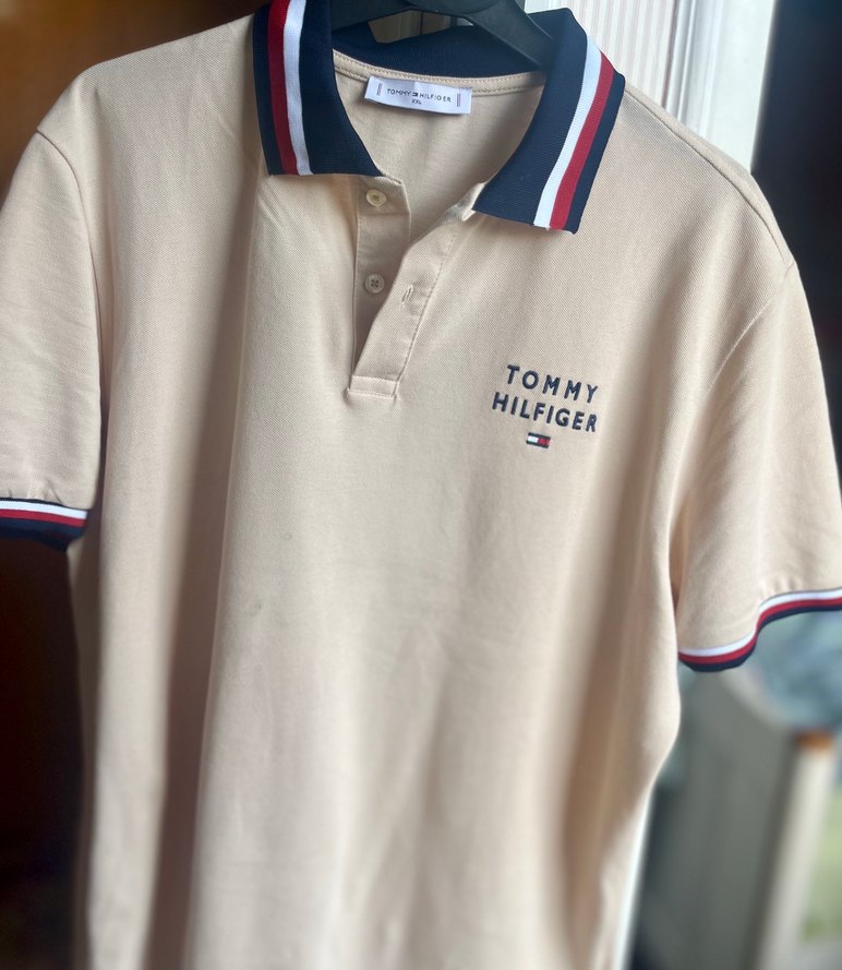 Tommy Hilfiger Bej Polo Tişört 2XL - Görsel 2
