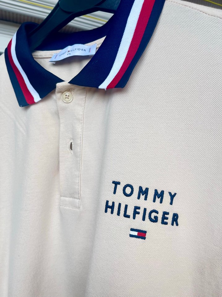 Tommy Hilfiger Bej Polo Tişört 2XL - Görsel 3