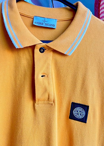 Stone Island Koyu sarı 2XL  Erkek Polo Tişört - Görsel 7