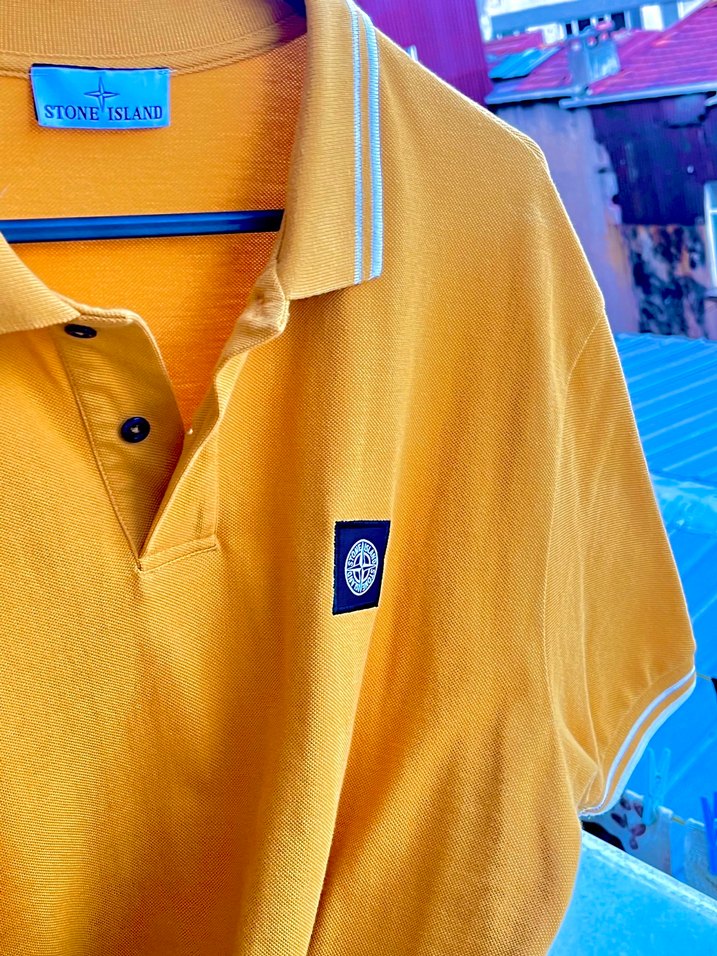 Stone Island Koyu sarı 2XL  Erkek Polo Tişört - Görsel 2