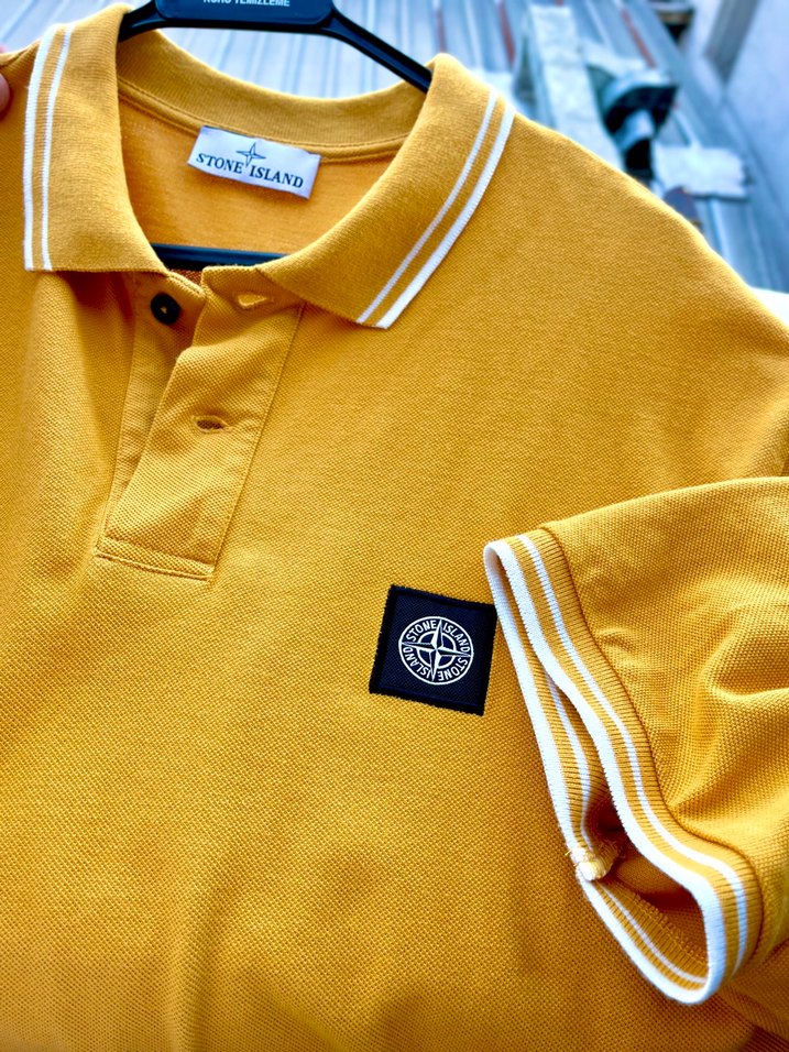 Stone Island Koyu sarı 2XL  Erkek Polo Tişört - Görsel 5