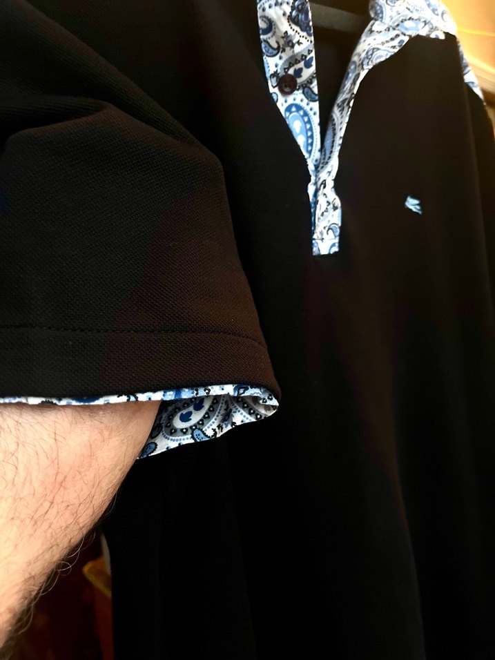 ETRO Polo yaka 2XL siyah tişört — görsel 6/7