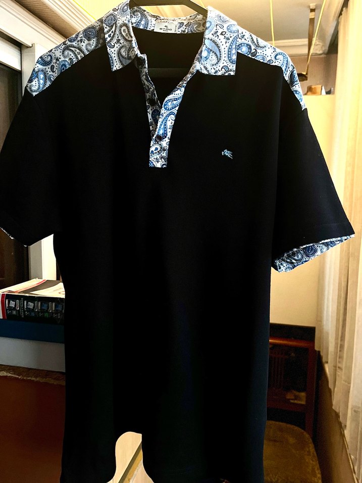 ETRO Polo yaka 2XL siyah tişört — görsel 4/7