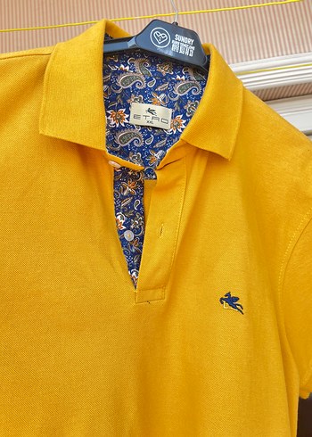 ETRO 2XL orijinal hardal rengi Erkek Polo Tişört - Görsel 5