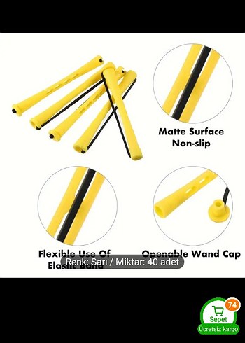 Sarı 40 Adet Saç Kıvırcık aleti - Görsel 5