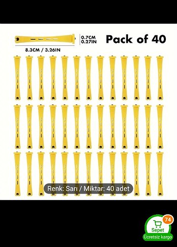 Sarı 40 Adet Saç Kıvırcık aleti - Görsel 6