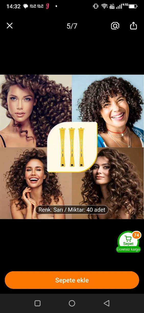 Sarı 40 Adet Saç Kıvırcık aleti - Görsel 3