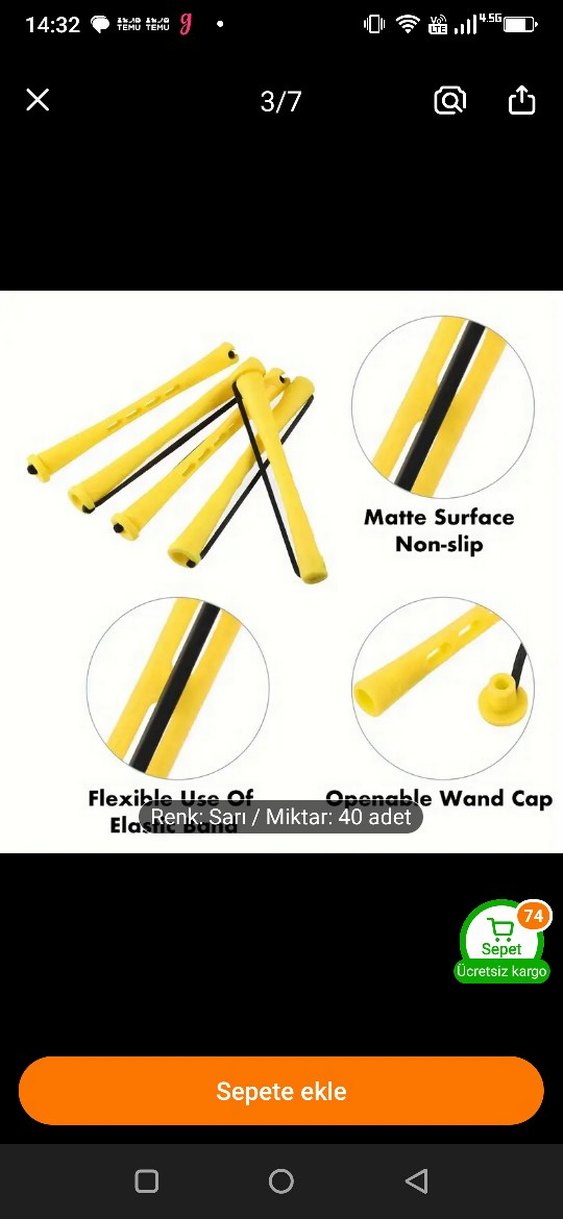 Sarı 40 Adet Saç Kıvırcık aleti - Görsel 5
