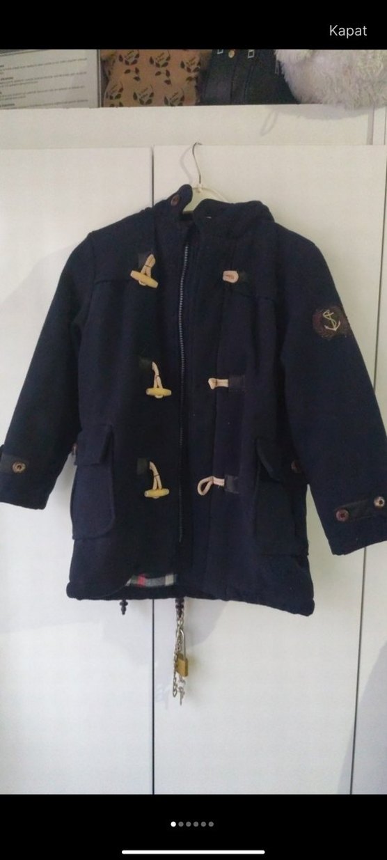 Erkek Çocuk Lacivert Düğmeli Mont - Görsel 3