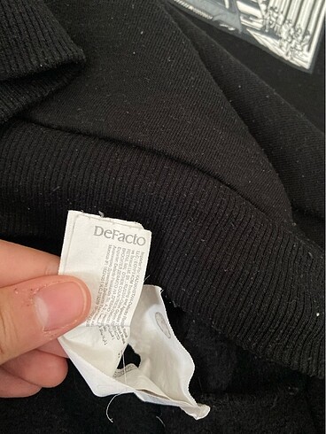 l Beden siyah Renk Baskılı sweatshirt