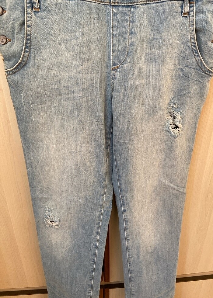 Kot,yırtmaçlı salopet - Görsel 3