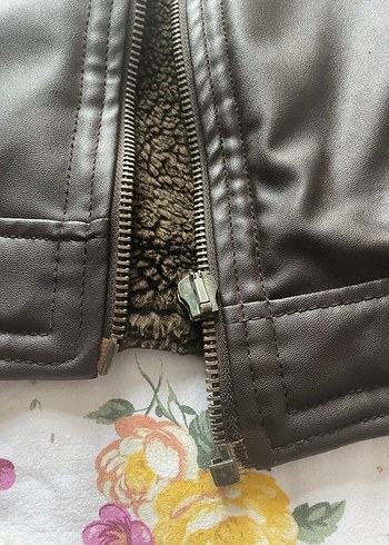 Kahverengi Deri Erkek Biker Ceket - Görsel 4