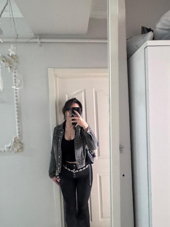 American Vintage Gri Kadın Denim Ceket Düğmeli - Görsel 3