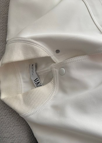 Beyaz Bomber kadın Ceket - Görsel 4