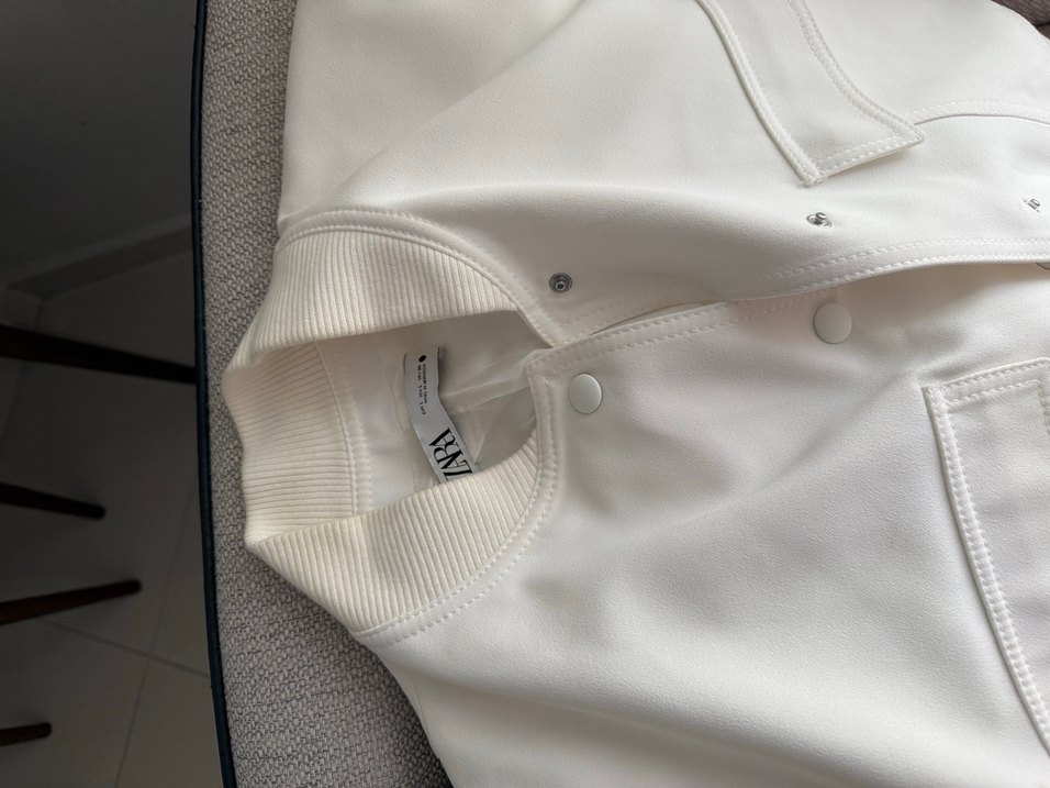 Beyaz Bomber kadın Ceket - Görsel 4