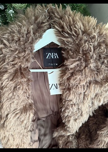 Kahverengi Midi Peluş Kadın Kaban - Görsel 4