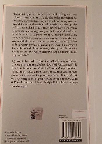 Yarasa Olmak Neye Benzer - Thomas Nagel