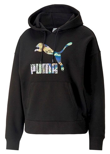 Puma Classics Logo Infill Kadın Siyah Sweatshirt