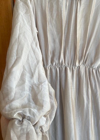 Bej Kadın Uzun Keten Elbise - Görsel 2