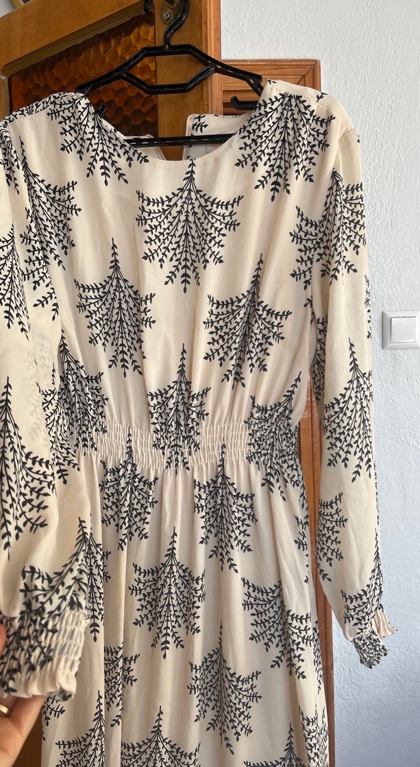 Uzun Kol Bohem Desenli Salaş Elbise - Görsel 3