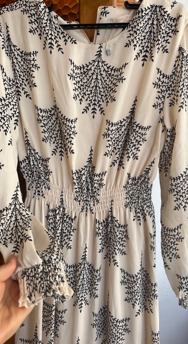 Uzun Kol Bohem Desenli Salaş Elbise - Görsel 4