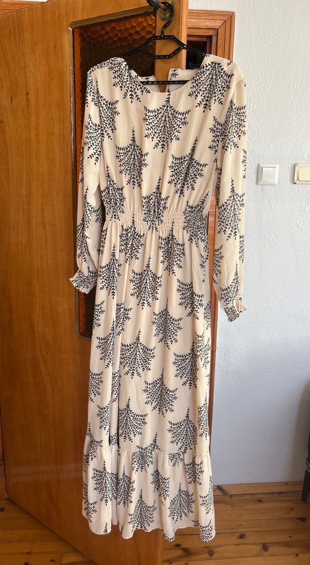 Uzun Kol Bohem Desenli Salaş Elbise - Görsel 2