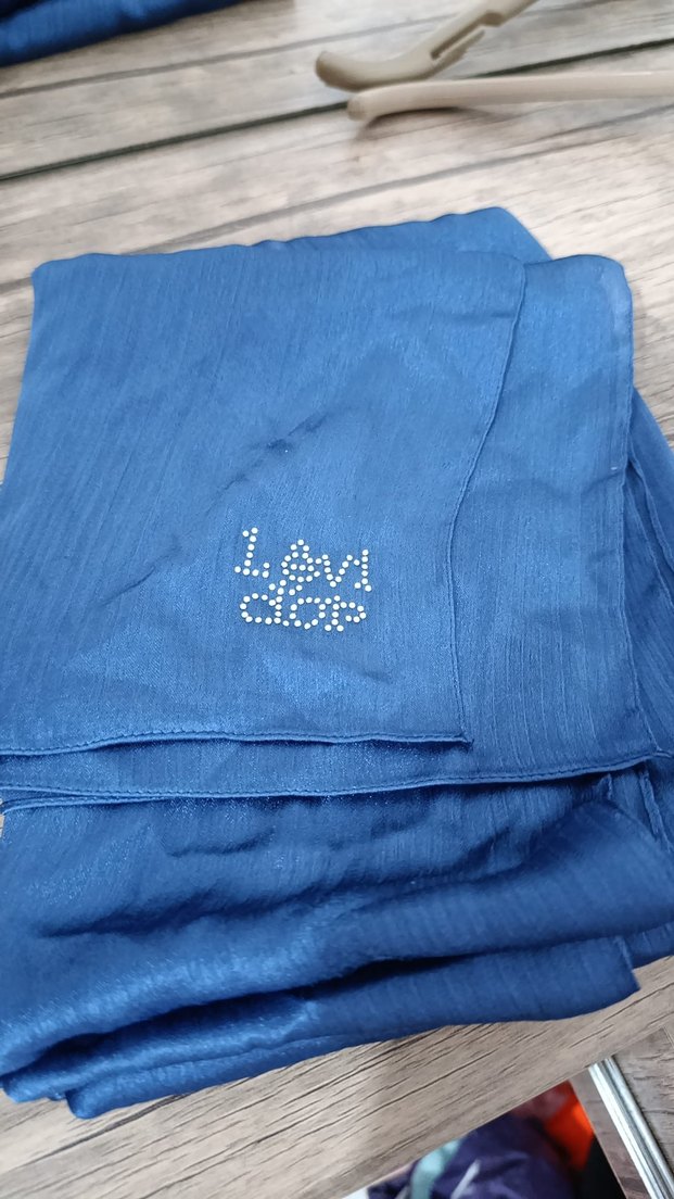 Uzun Kollu Mavi Gotik Nakışlı Abiye Elbise - Görsel 3