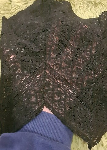 Diğer Siyah V Yaka Örgü Kadın Atlet